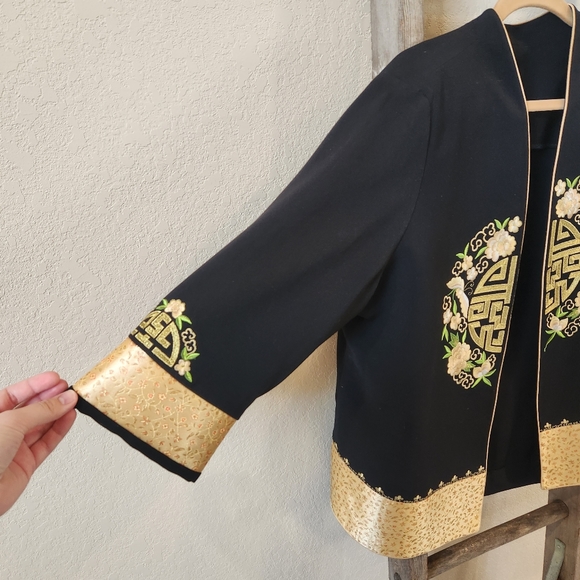 Vintage Handmade Japanese Black&Gold Jacket- Size Large - Picture 4 of 8